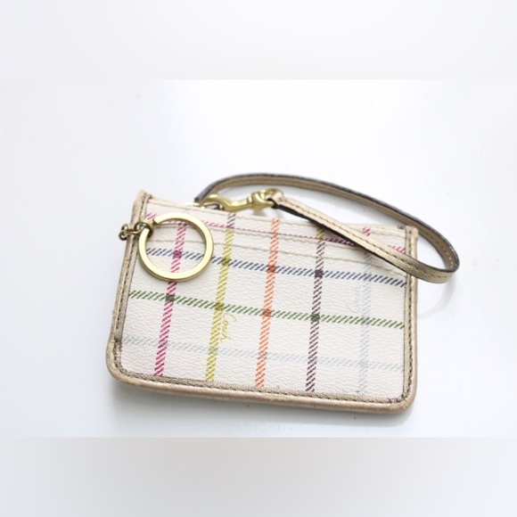 Coach Peyton Tattersall Plaid Wristlet - Picture 4 of 9